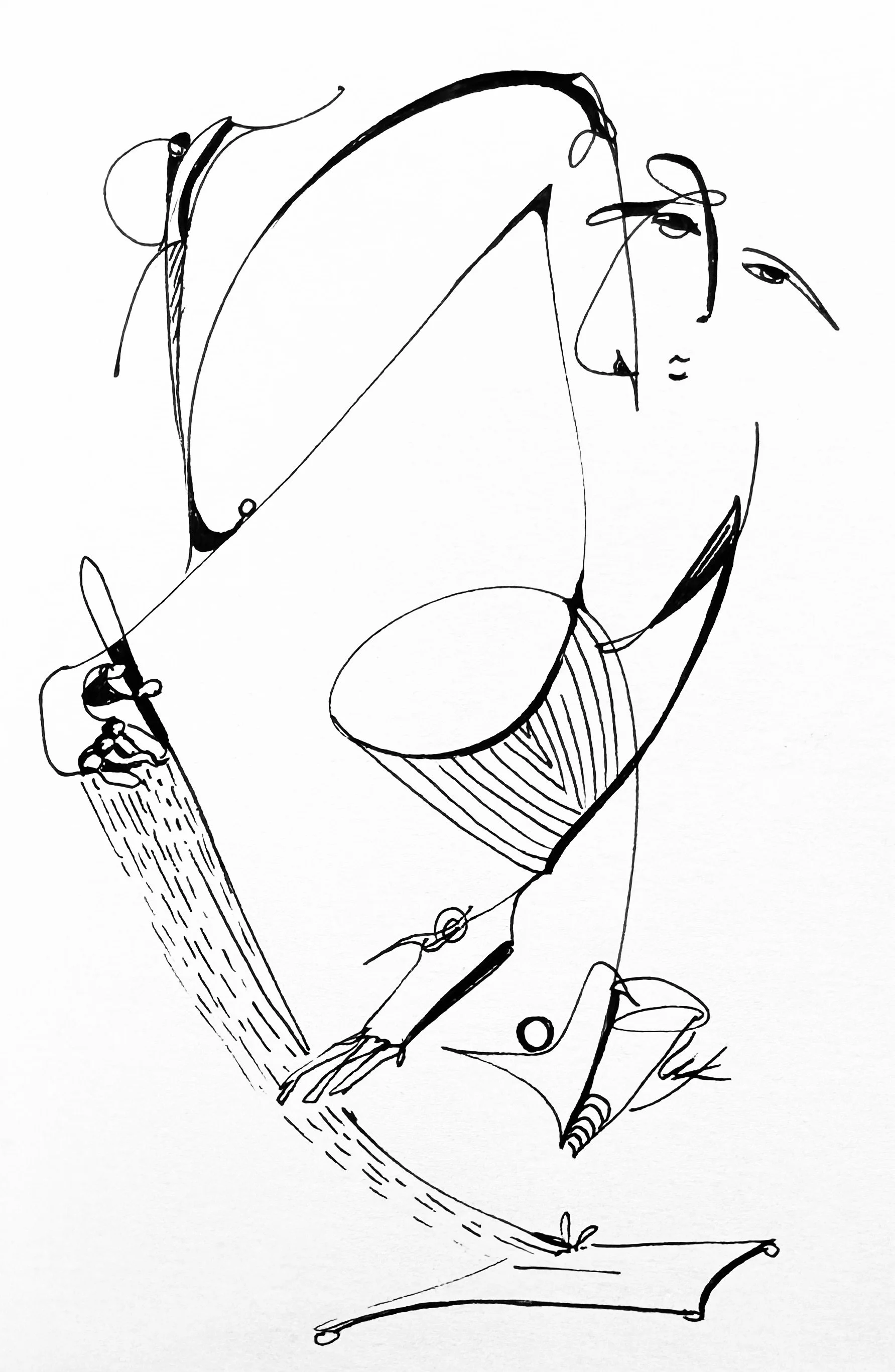 Ink on paper, 2025  - 14.5 x 9.5 cm