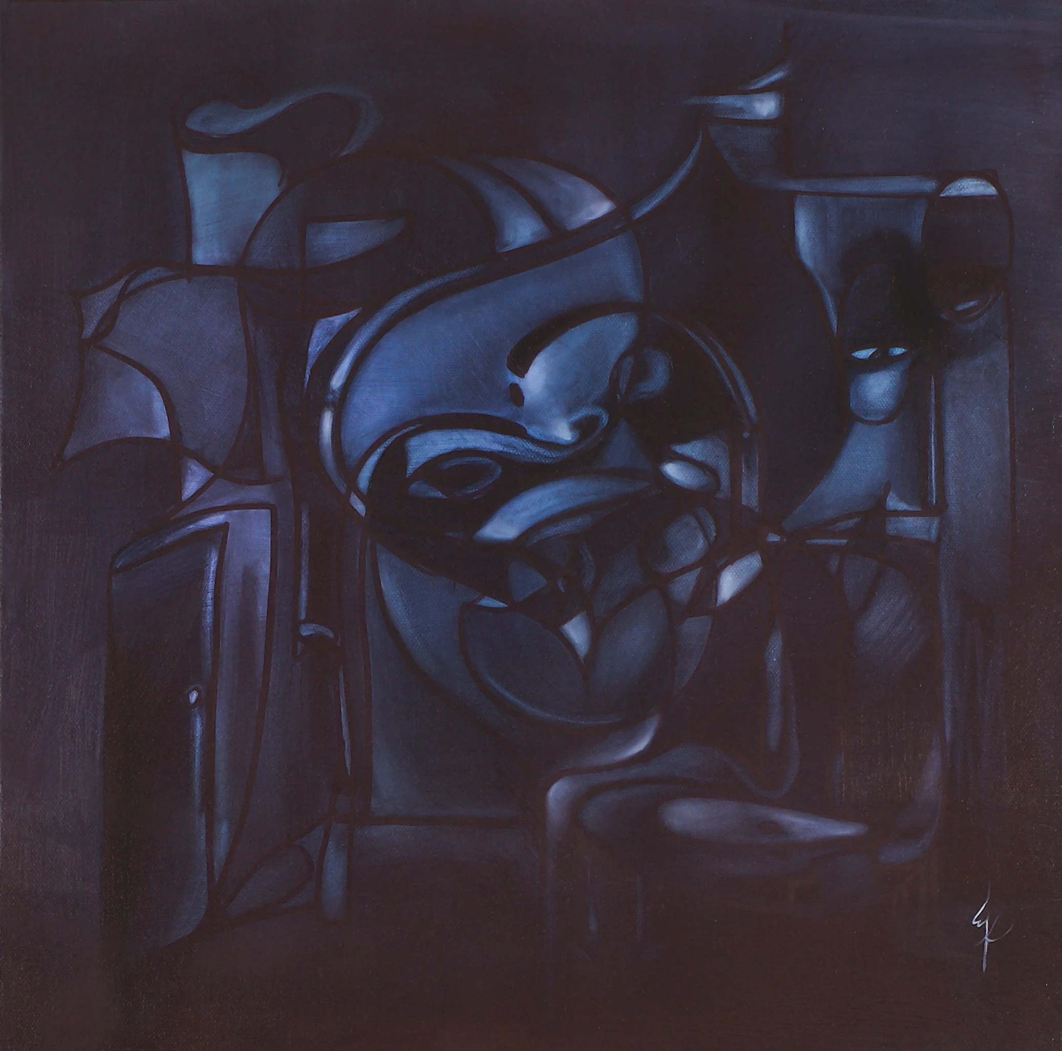 Detrás de la puerta del Sueño: Cartografías internas, 2025. Oil on canvas - 40 x 40 cm