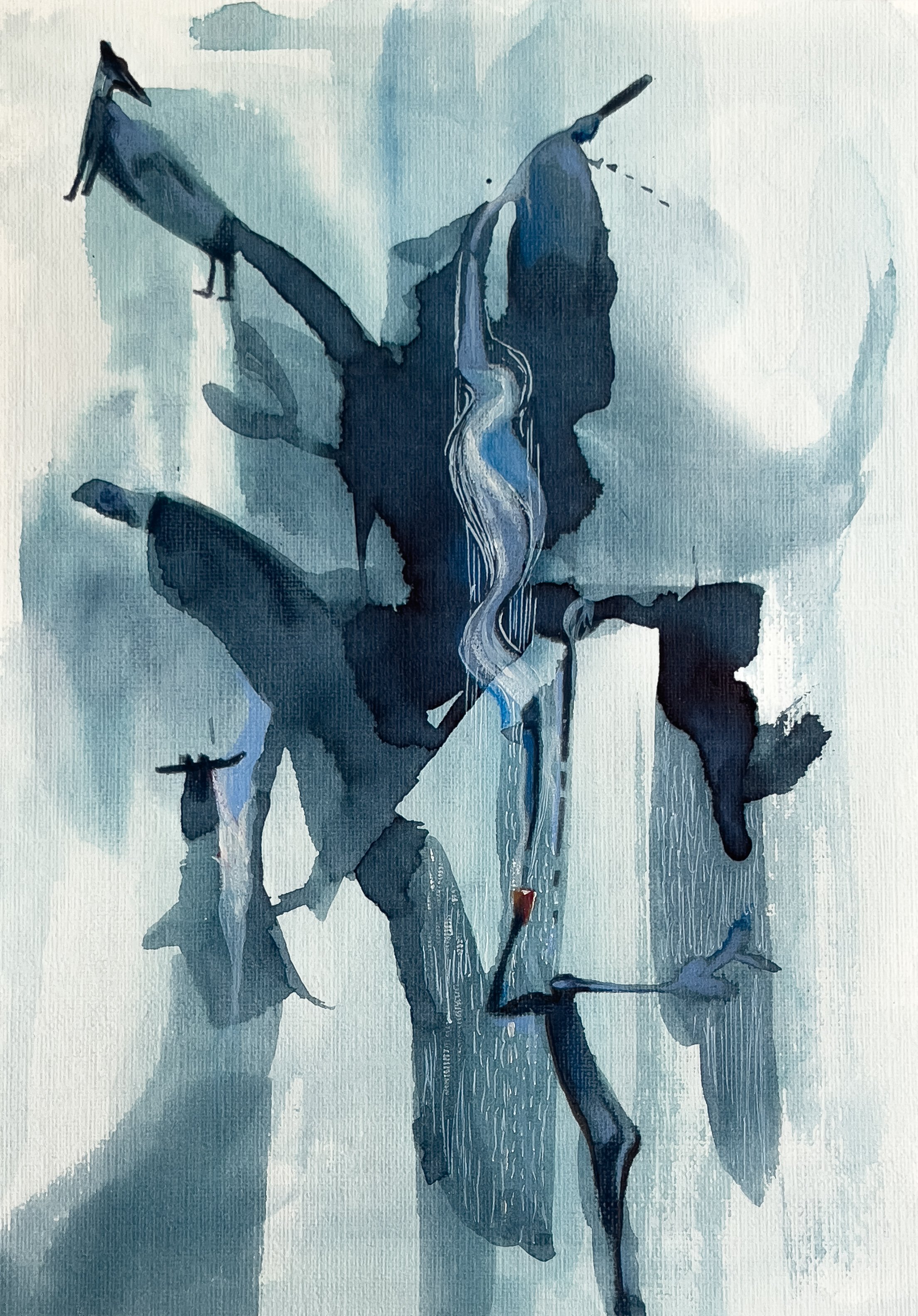 Cuando el agua brotó, 2025. Mixed media on paper - 21 x 15 cm