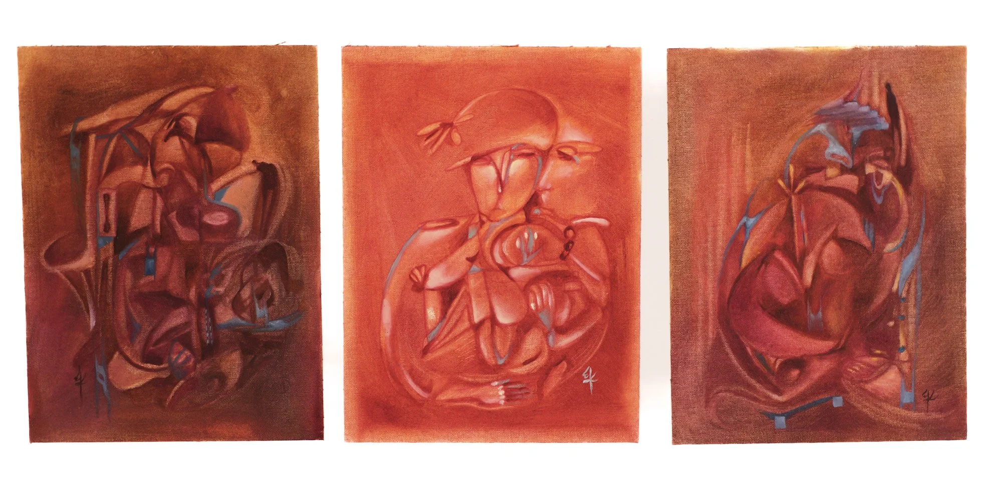 Mundo de las maravillas, Susurro y Anatomía interior, 2025. Oil on canvas - 30 x 22 cm