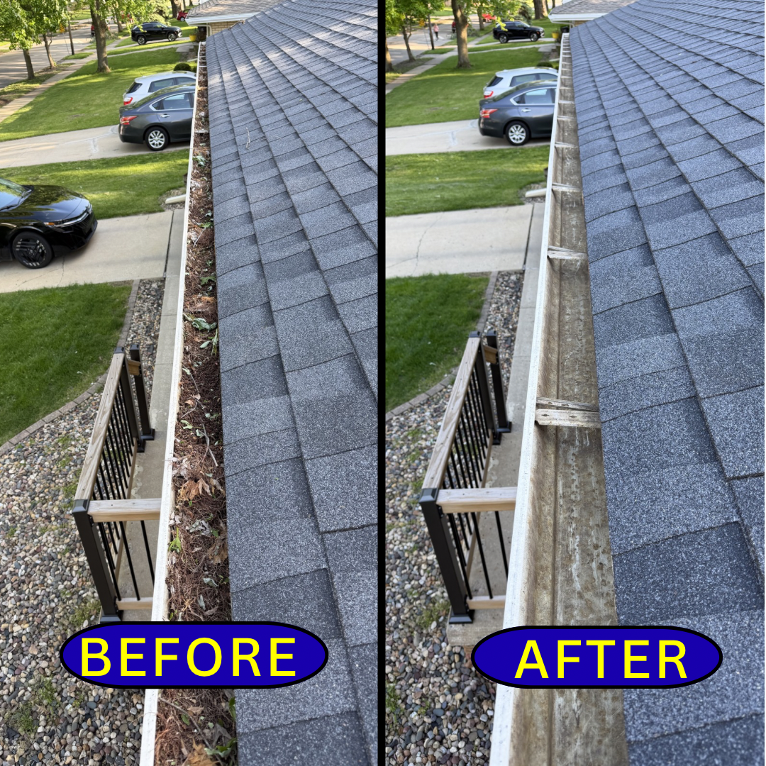 Professionally cleaned gutters in Central Illinois