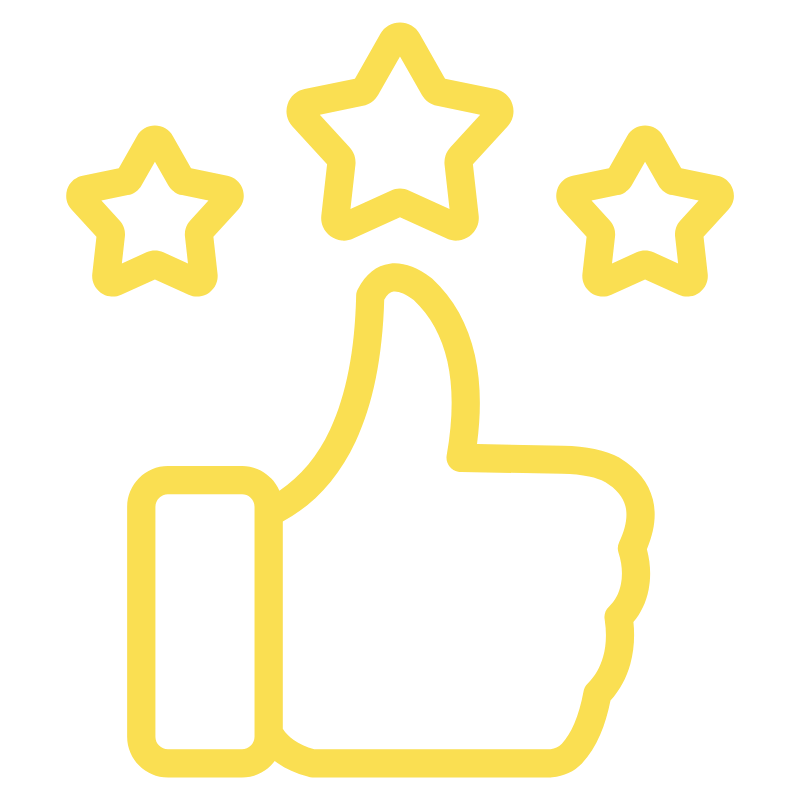 thumbs up icon representing satisfaction guaranteed