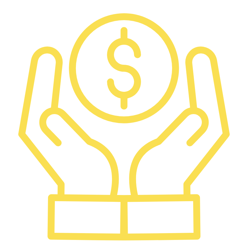 hands holding money icon representing affordable rates