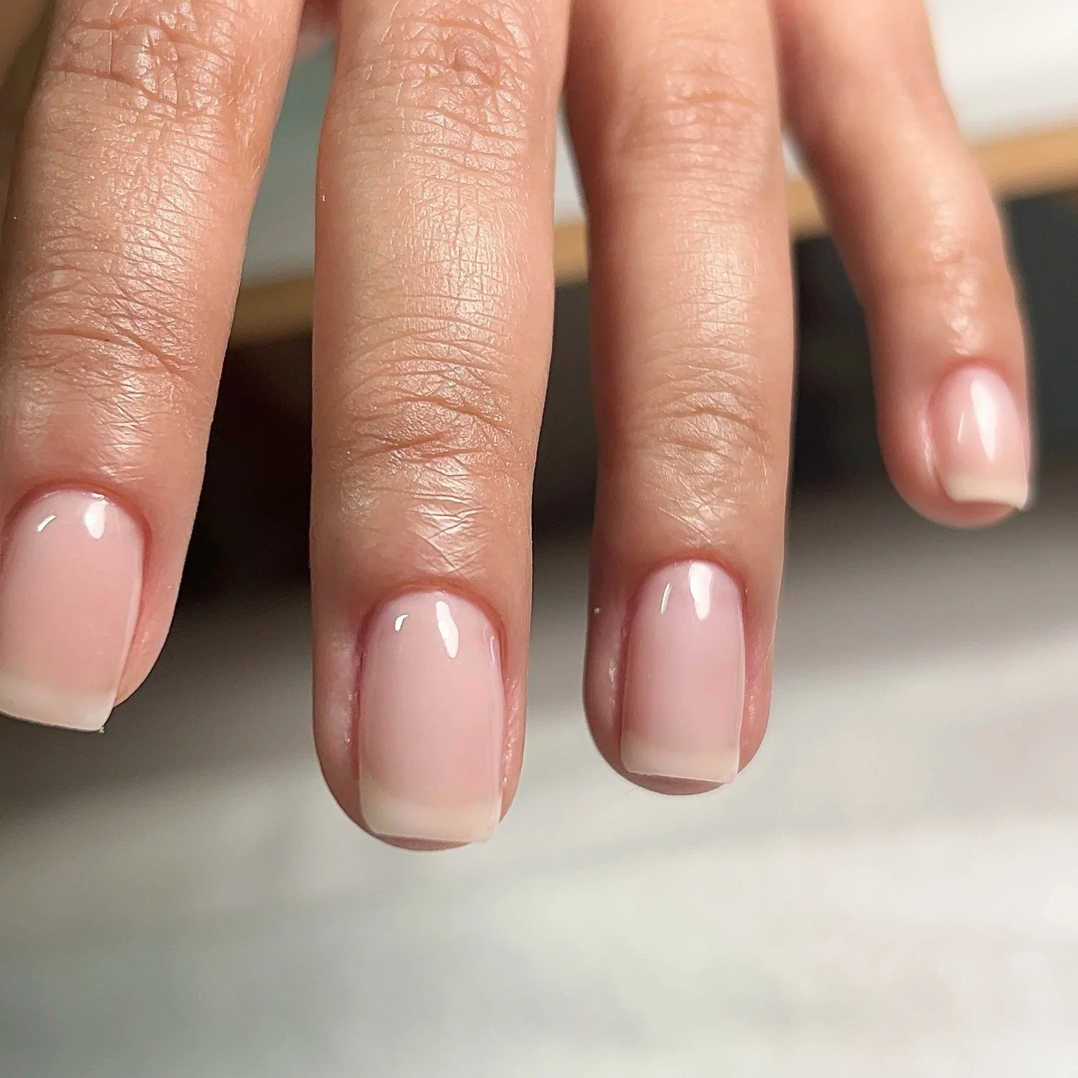 Natural Russian Manicure with a  Soft French Ombre in Long Beach, Ca.
