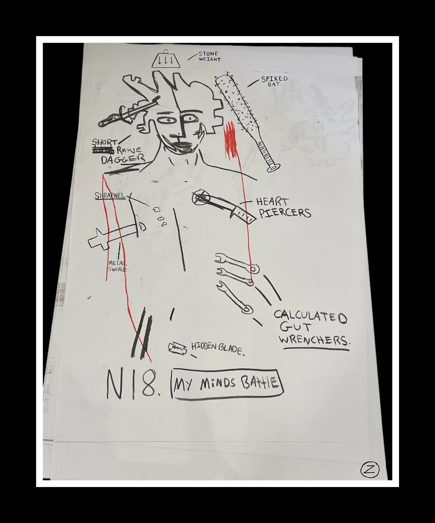 Zane Winn Guivetchi (My Minds Batle) 36 x 55 - Acrylic Paint, Marker, & Charcoal Pencil Mixed Media- 2023.jpeg