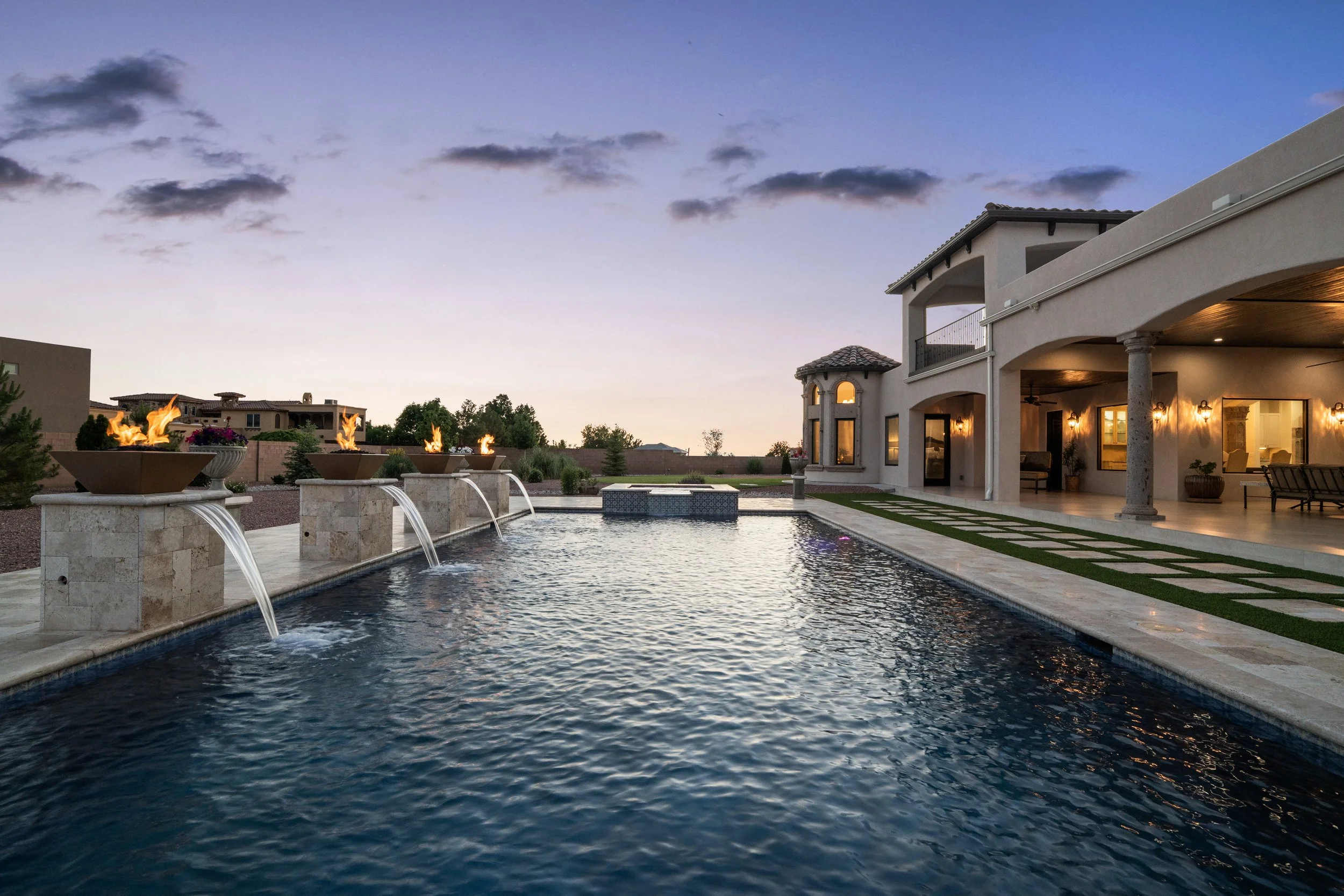 Luxury pool at twilight