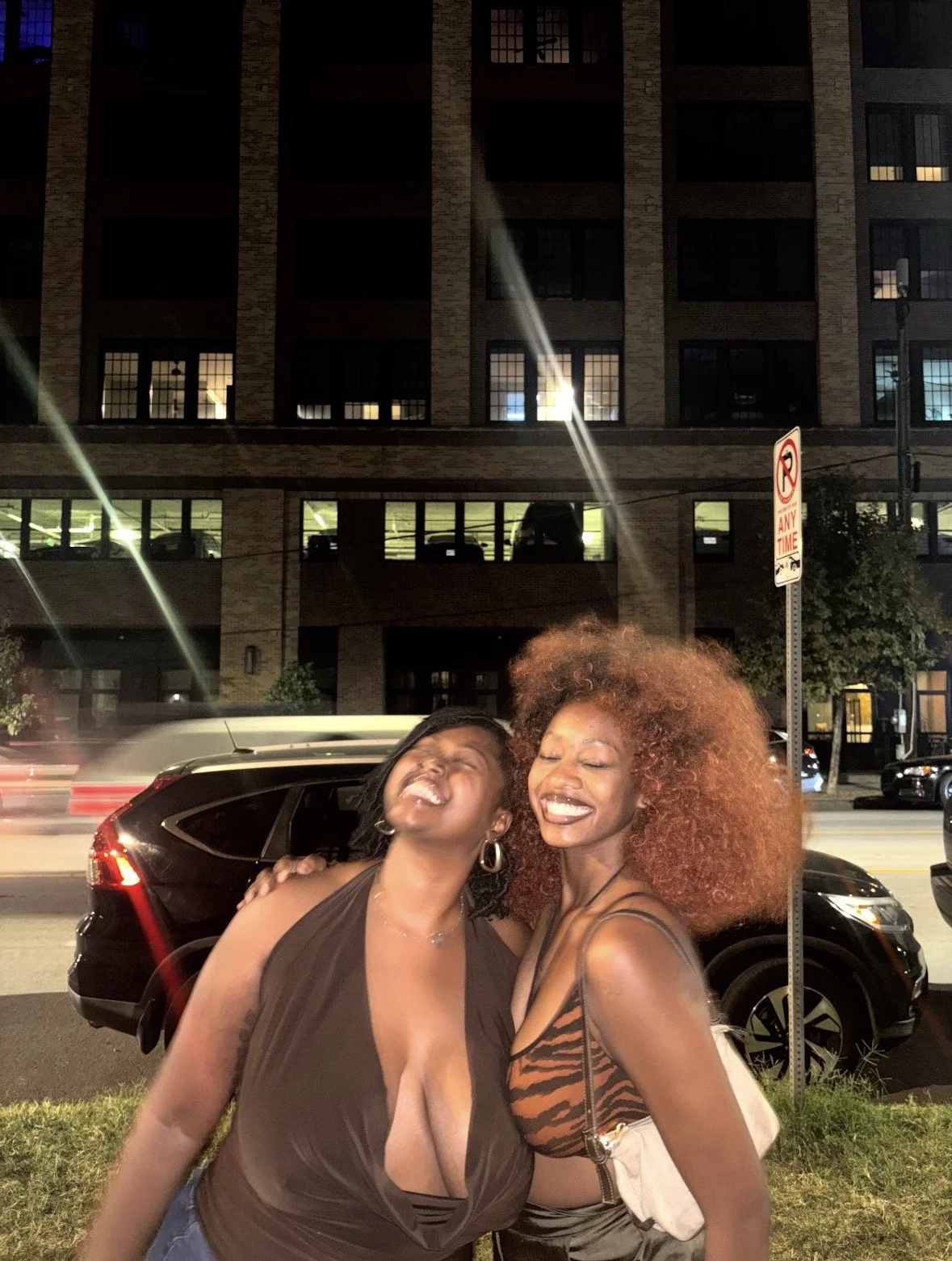 Artist Kenya Brown and M.I.N.D. ART out on the town in the heart of Deep Ellum.