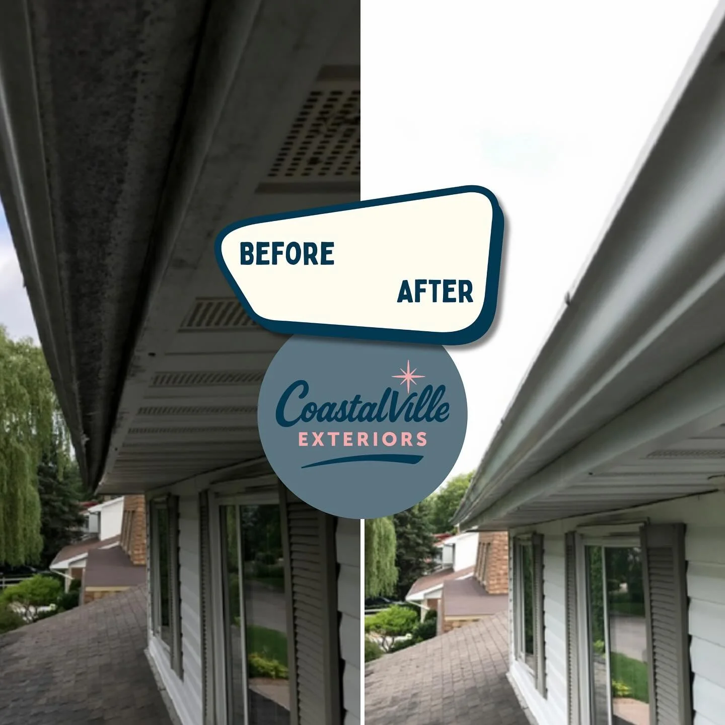 Gutters and Facia were looking a little rough! I didn&rsquo;t catch the leak on video but we cleaned it all up and fixed a leak at the downspout seam - ready for some wet weather!