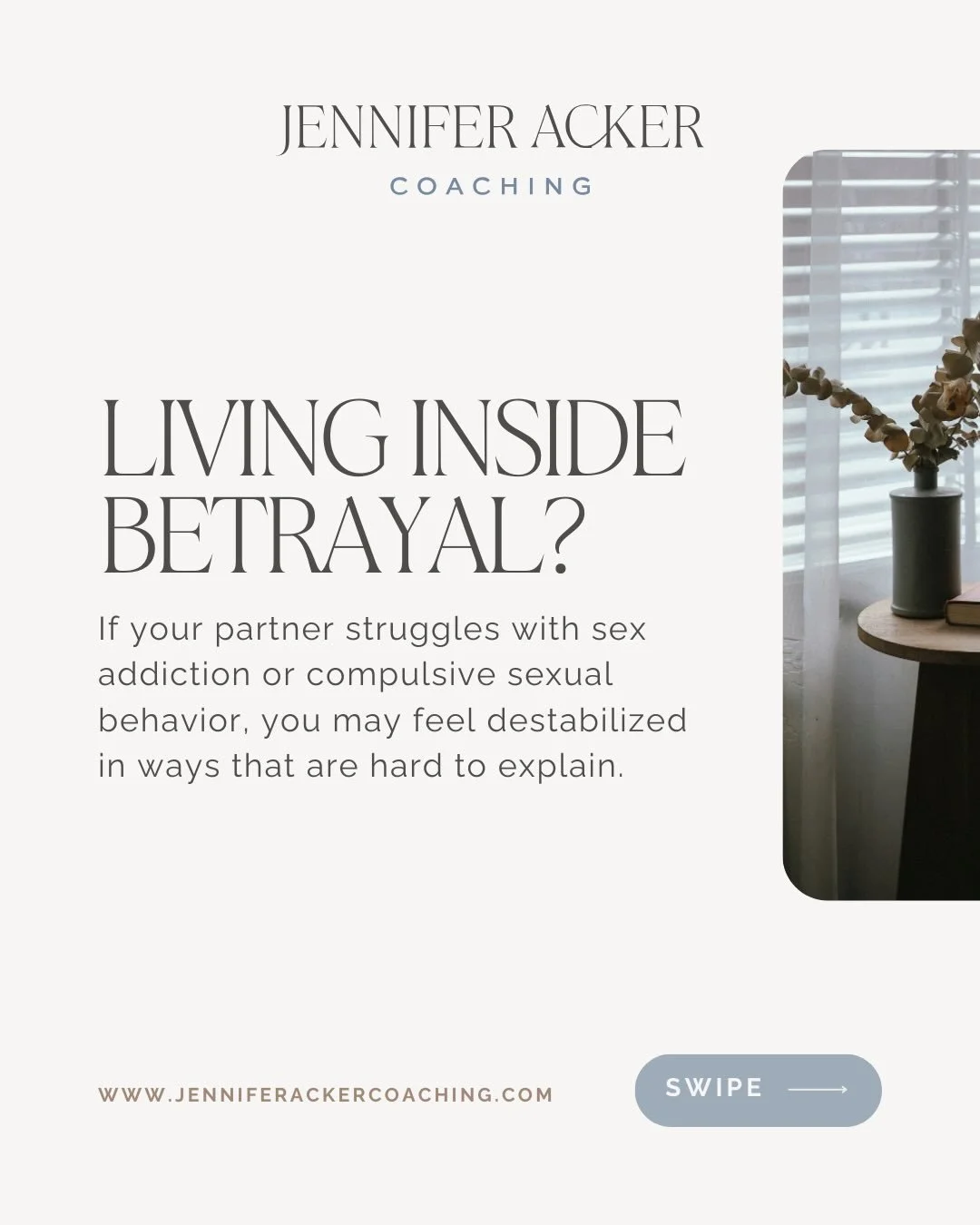 If you are living inside betrayal, you may look composed on the outside.

Inside, you may feel hypervigilant.
Anxious.
Exhausted from holding everything together.
Second-guessing your instincts.

These are trauma responses.

We are opening a small, p