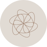 Abstract line drawing forming a tangled, circular pattern on a light background.