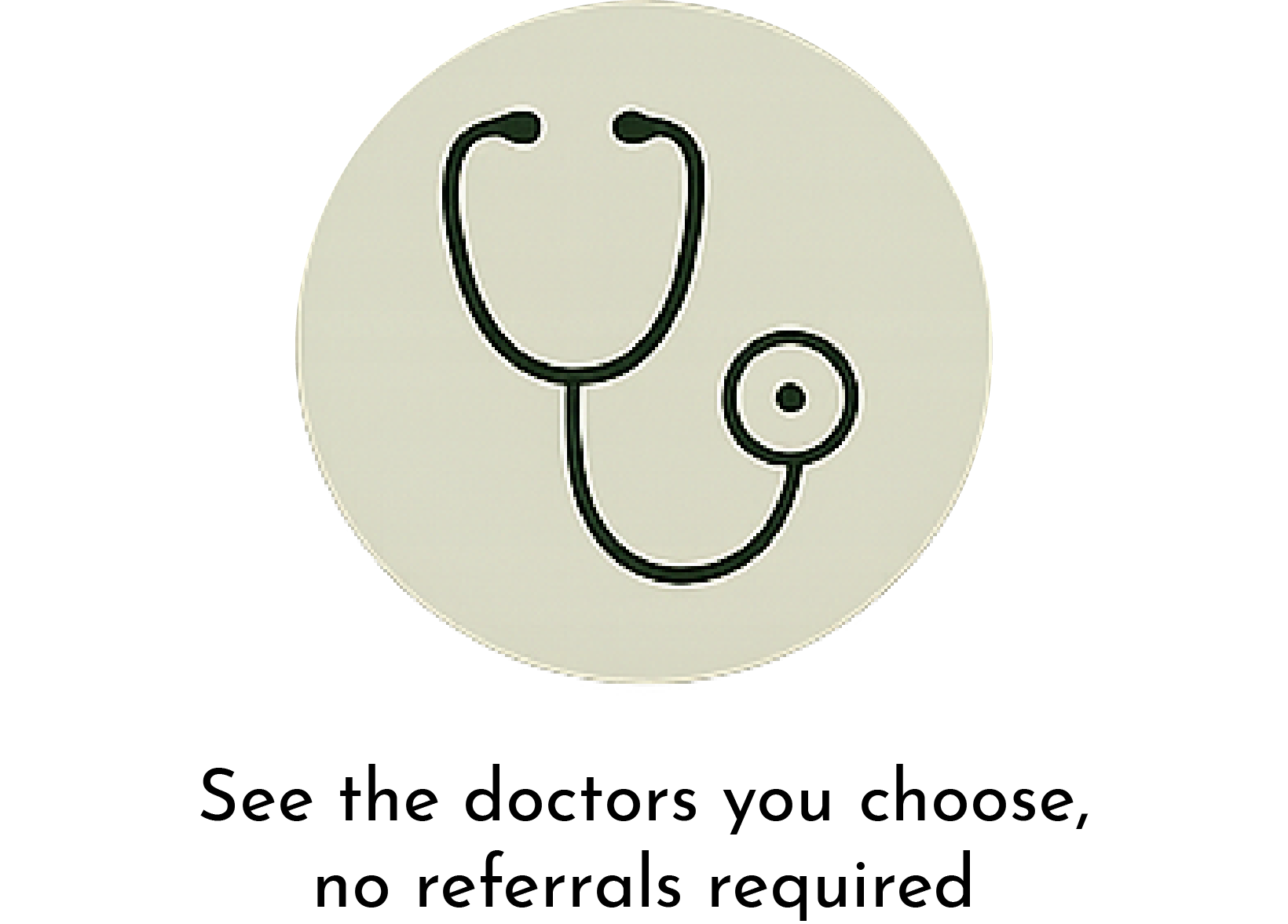 Icon of a stethoscope enclosed in a circle.