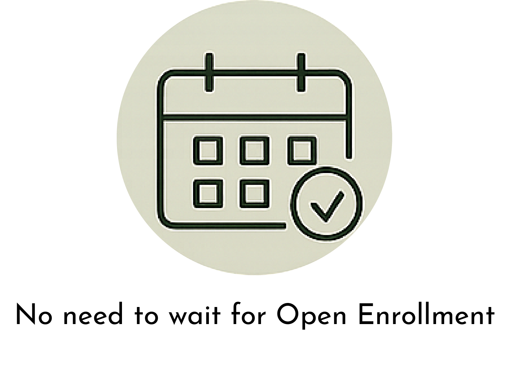 Calendar icon with a checkmark symbol.