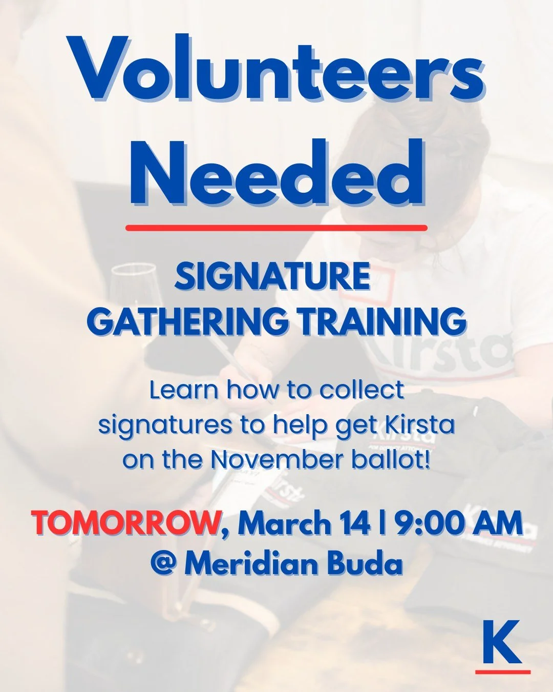 Join us for our Signature Gathering Training Event, where you&rsquo;ll learn:
✔️ Who is eligible to sign
✔️ How to properly collect and submit signatures
✔️ Best practices for approaching voters
✔️ Where and when to gather signatures
✔️ How to repres