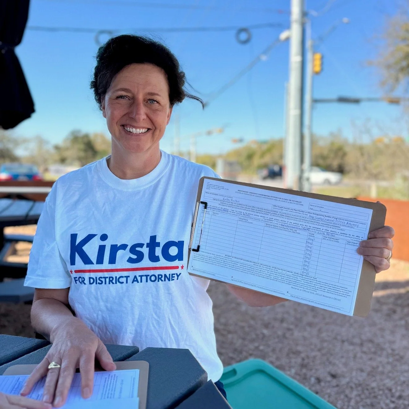Step one: Gather 500 signatures to get on the November ballot as an Independent!
Step two: Campaign, campaign, campaign!
Step three: November election!

If you believe justice matters, and you want a District Attorney with prosecutorial experience, w