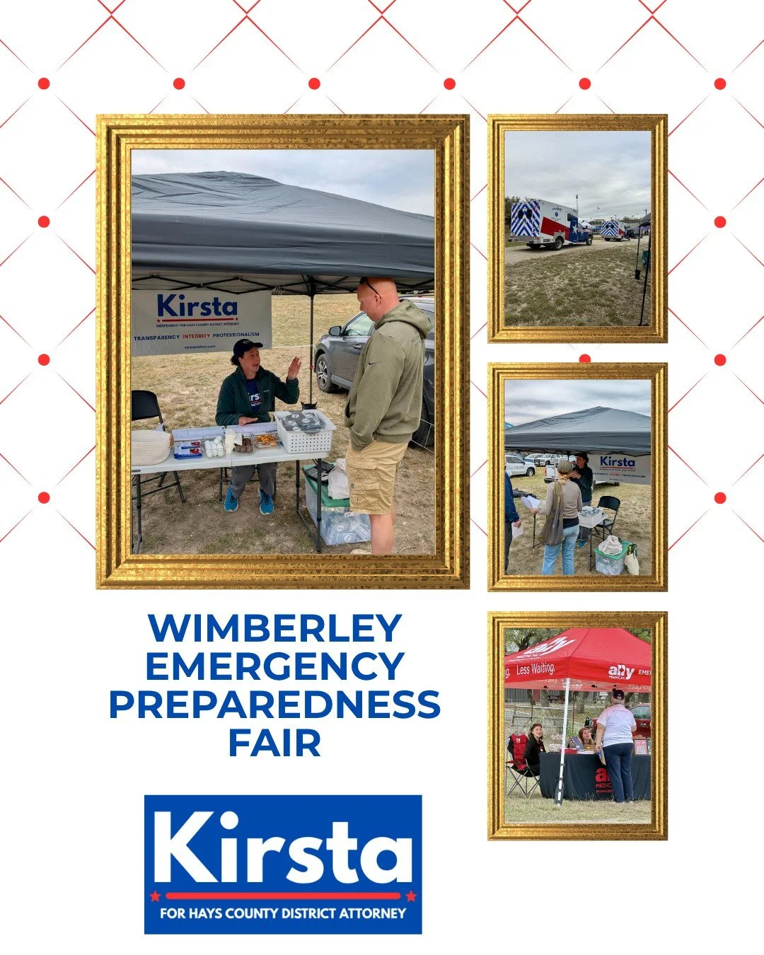 It was a great day at the Wimberley Emergency Preparedness Fair, meeting with Hays County residents and gathering signatures for the campaign! 
Check out our events page for all the places we'll be in April: www.kirstamelton.com/events