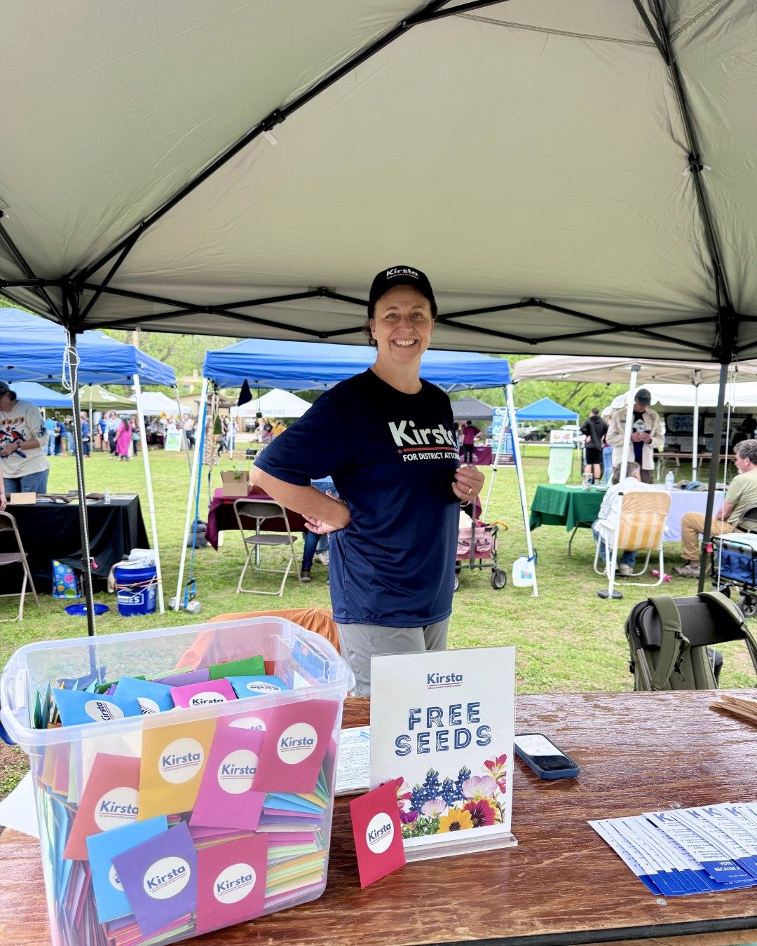 We had a windy but successful day giving out wildflower seeds and collecting signatures at the San Marcos Earth Day Festival! We're working hard to gather all of the signatures needed for Kirsta to appear on the November ballot, but we still need you