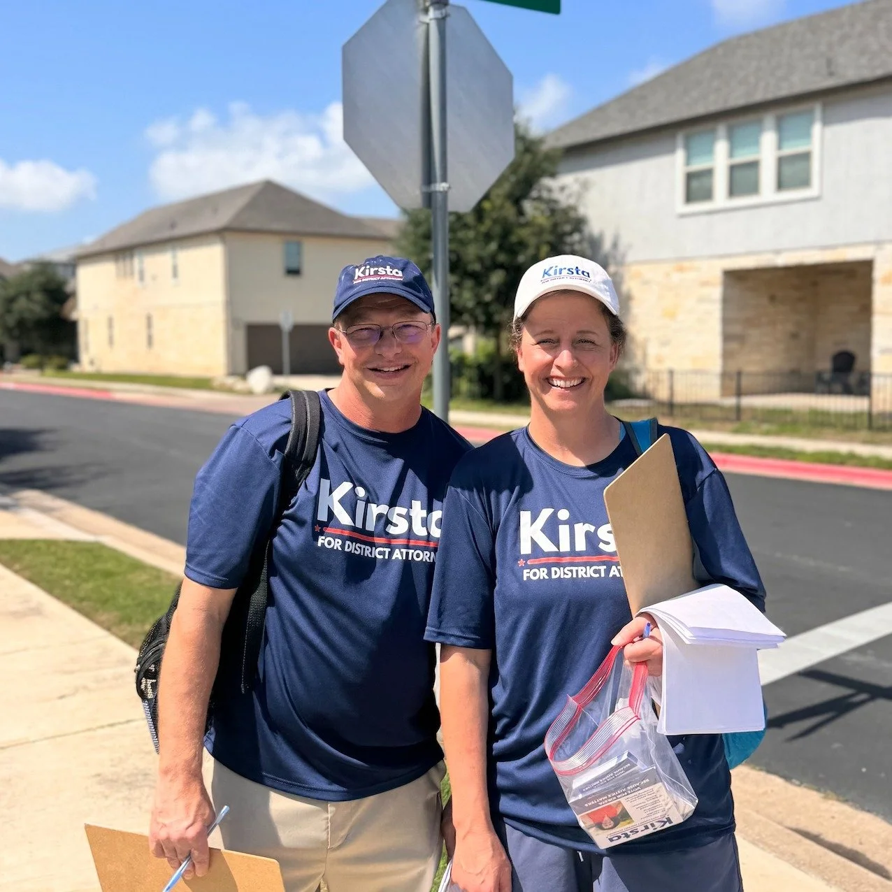 Gathering signatures is our jam! Want to help give Hays County voters a choice for District Attorney in November? Sign our petition or volunteer to gather signatures!

https://www.kirstamelton.com/get-involved#team