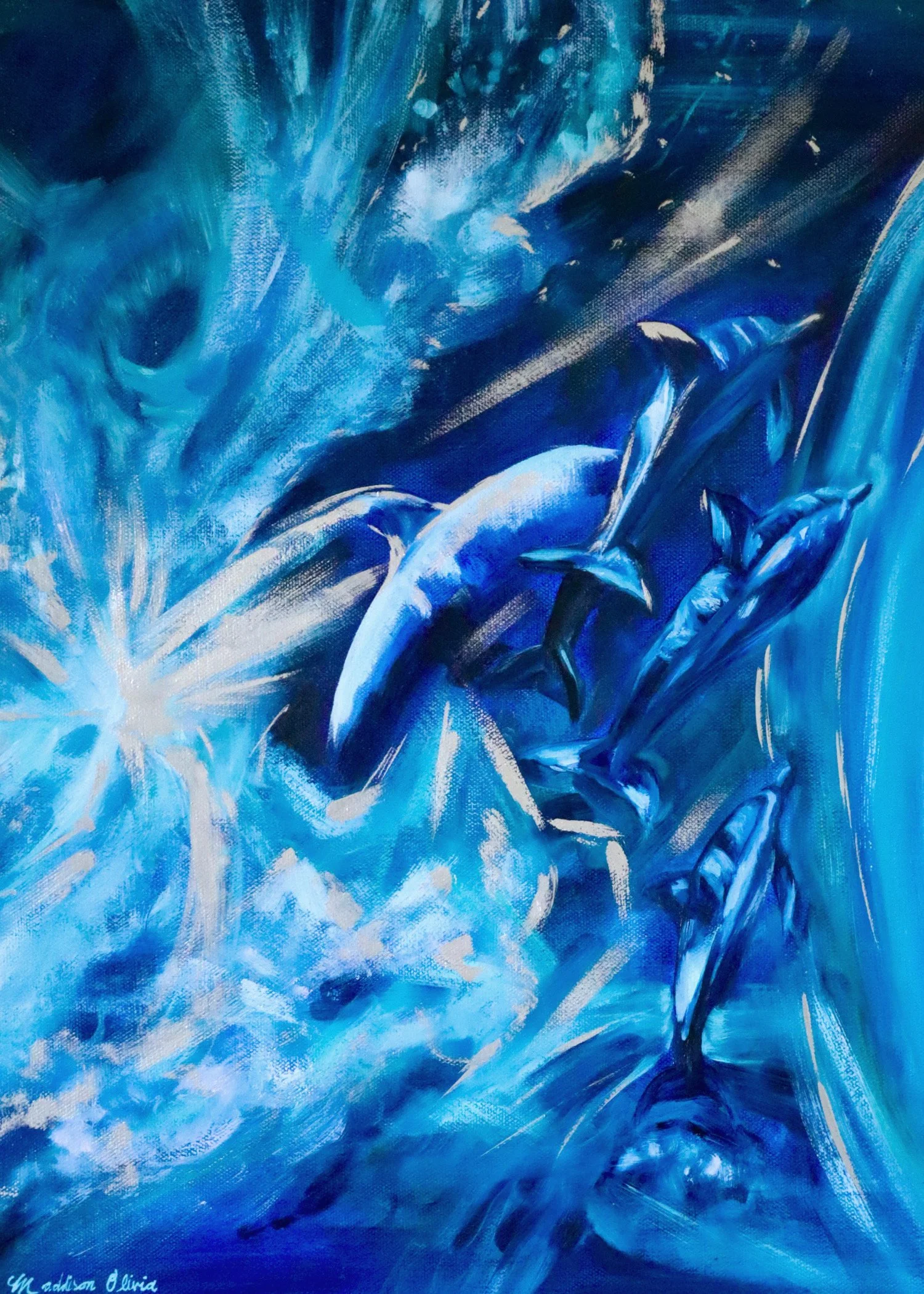 giclee print 7x5 dolphins in the cosmos .jpg