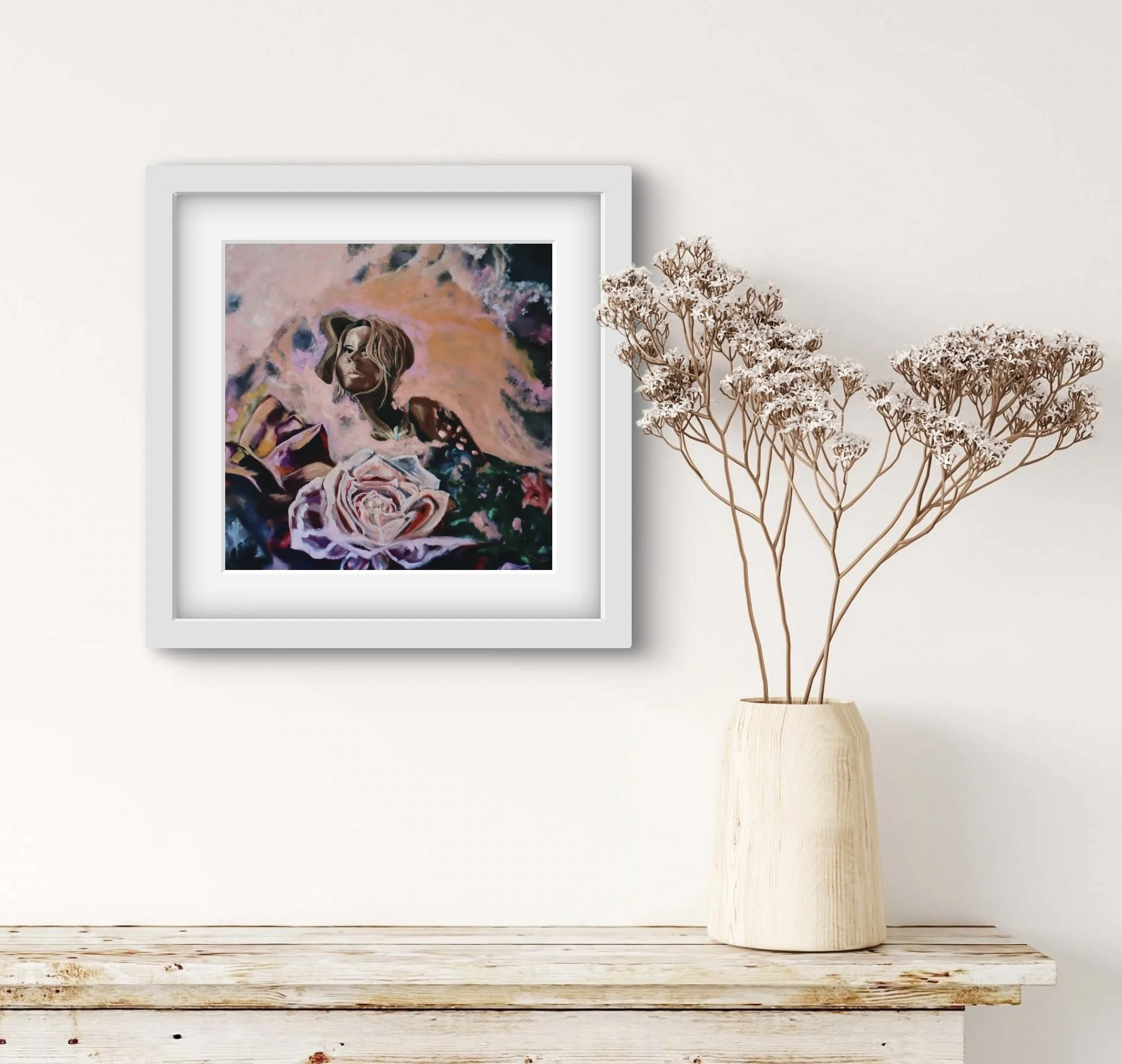 Rose Garden in the Clouds 6x6 Giclée Art Print