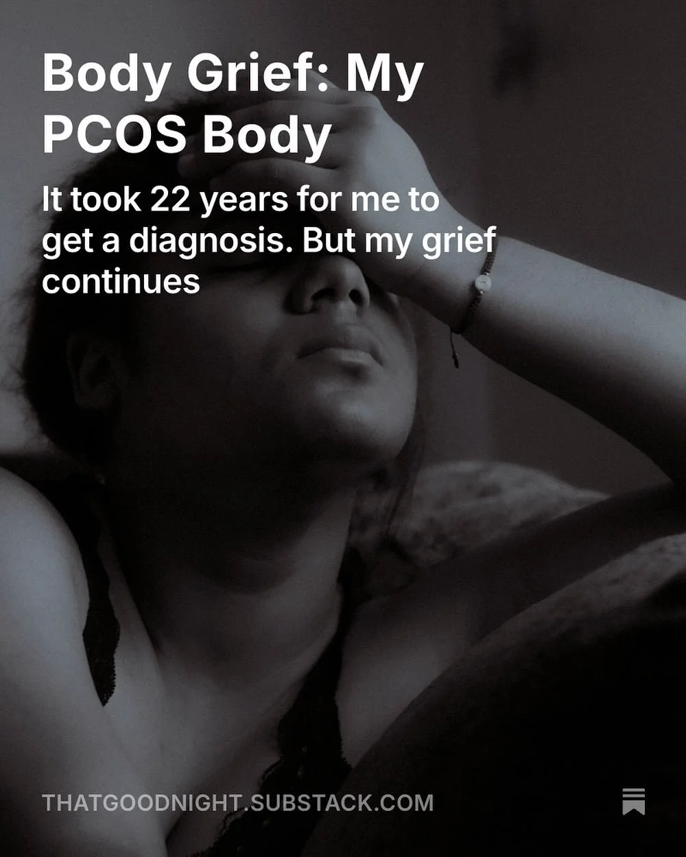 I wrote a little something about PCOS and my body grief on Substack. You can read it at the link in my bio, where you can also sign up for Tuesday&rsquo;s Body Grief salon. 
.
.
.
#grief #bodygrief #pcos