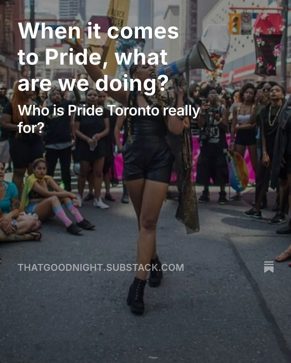 Wrote a little something on Pride Toronto, corporate Pride, and who these organizations actually serve. Not exactly grief related but still felt worth sharing. Link to my Substack is in my bio. 
.
.
.
#pride #torontopride #corporatepride #rainbowcapi