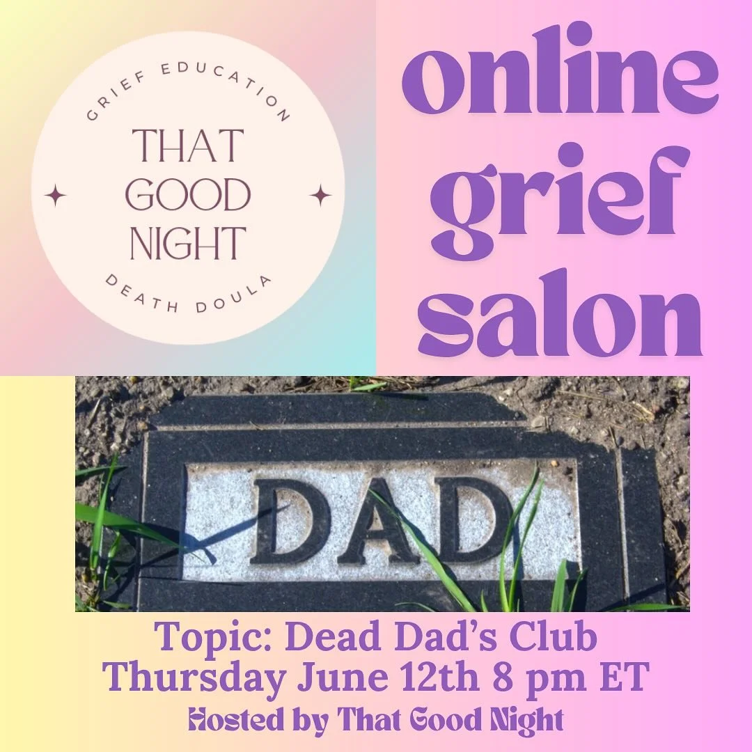 Join me next week for a grief salon for all of us in the dead dad&rsquo;s club. It&rsquo;s a club none of us want to be in but here we are. The days leading up to Father&rsquo;s Day can be really difficult. Let&rsquo;s talk about it. Link in bio. 
.

