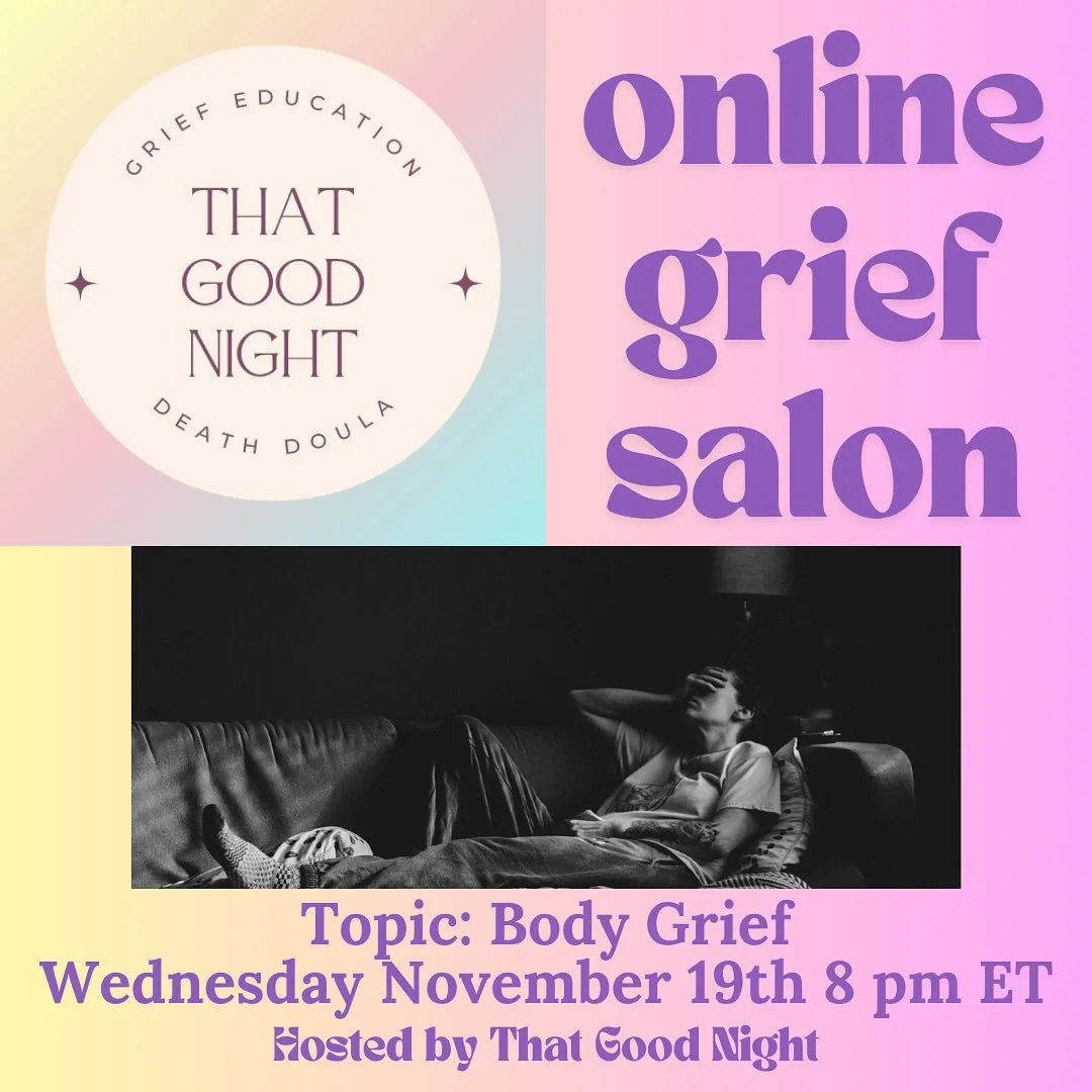This month&rsquo;s grief salon is all about body grief. Due to the response to my first grief salon for body grief I felt this was needed again. This will be a space to discuss the grief we feel in our changing bodies as we continue to learn to adapt