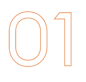 Number 01 in orange outline