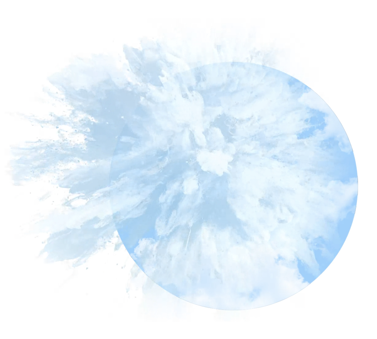 Sky with clouds and a circular overlay of the same sky pattern