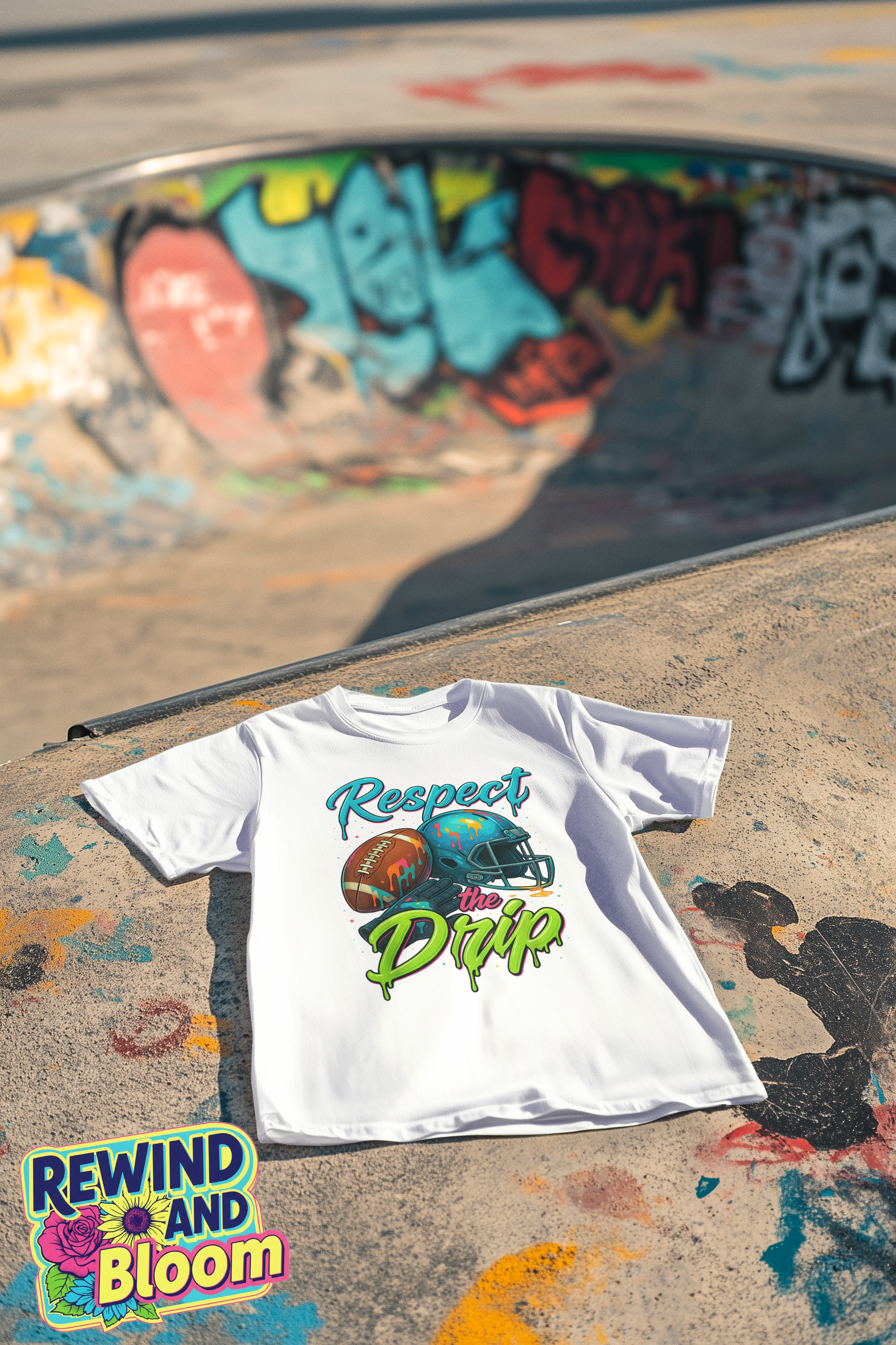 Teal Helmet Respect the Drip