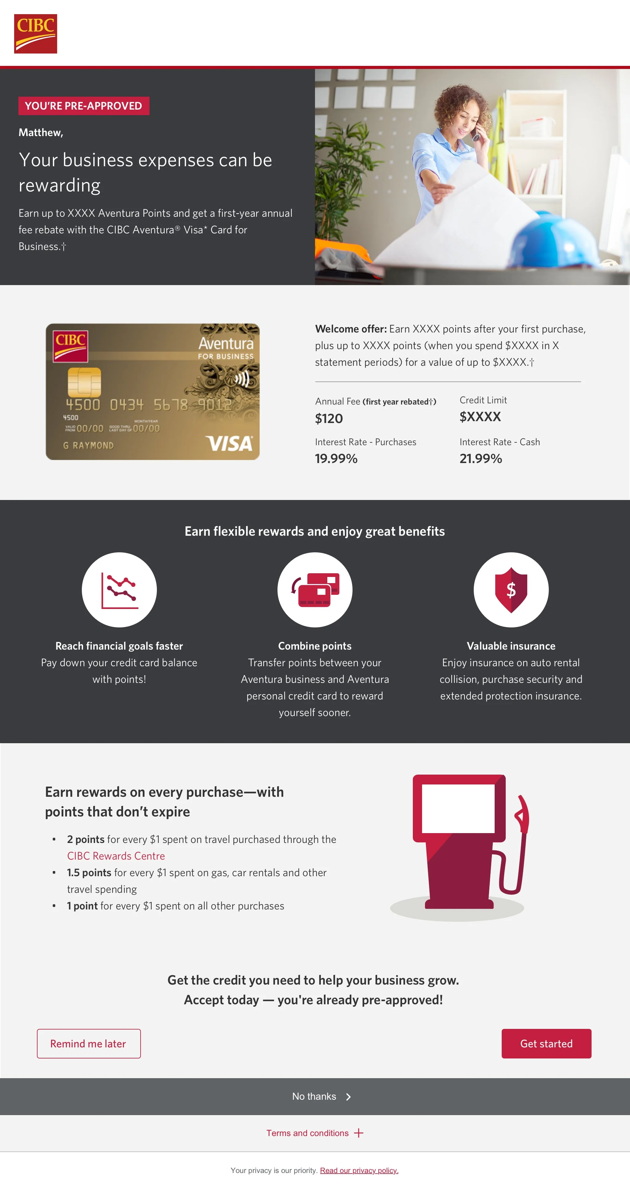 Pre-Approved Credit Card - Direct Digital Campaign - Desktop