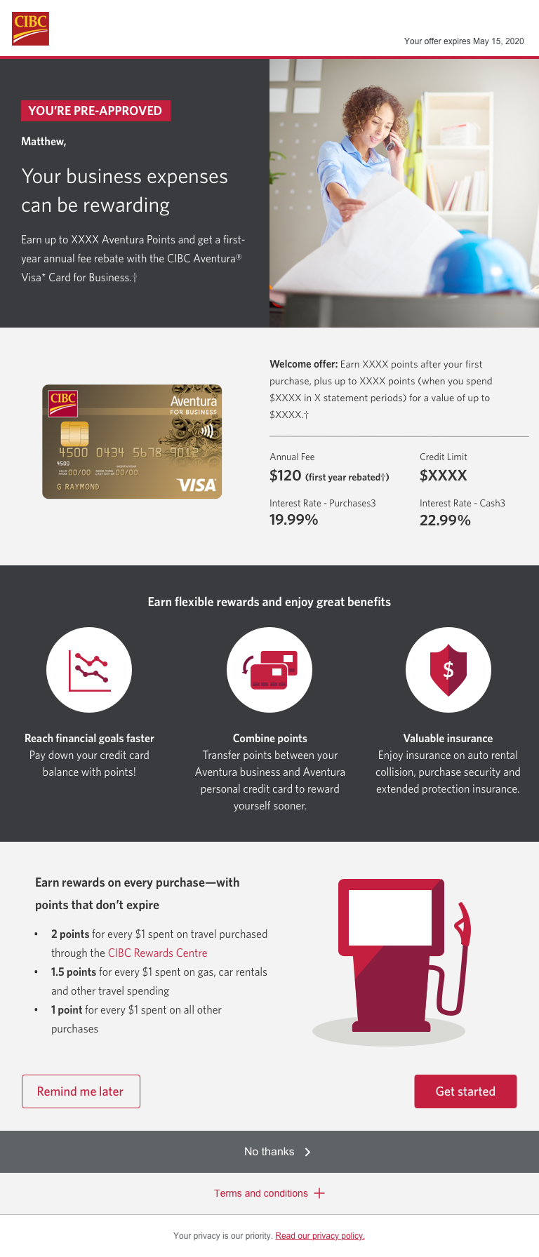 Pre-Approved Credit Card - Direct Digital Campaign - Tablet