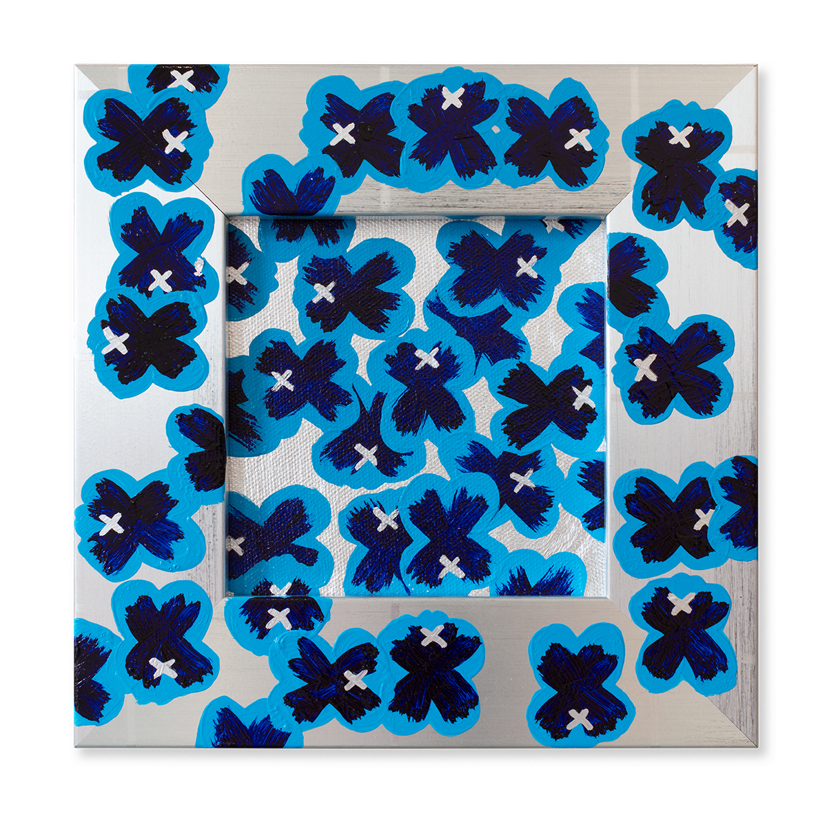 Brilliant Blue on Silver (5x5)