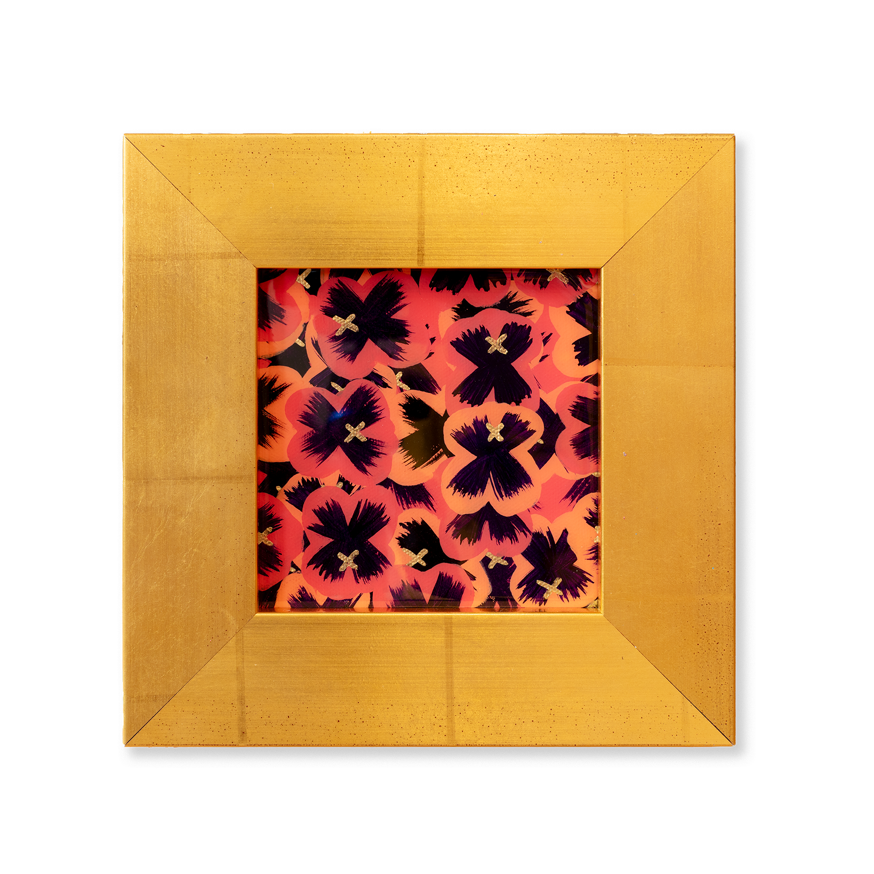 5" Framed Pansy Painting