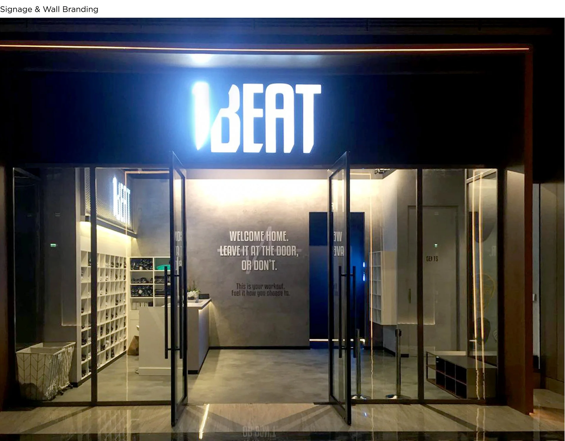 Signage and entrance wall design