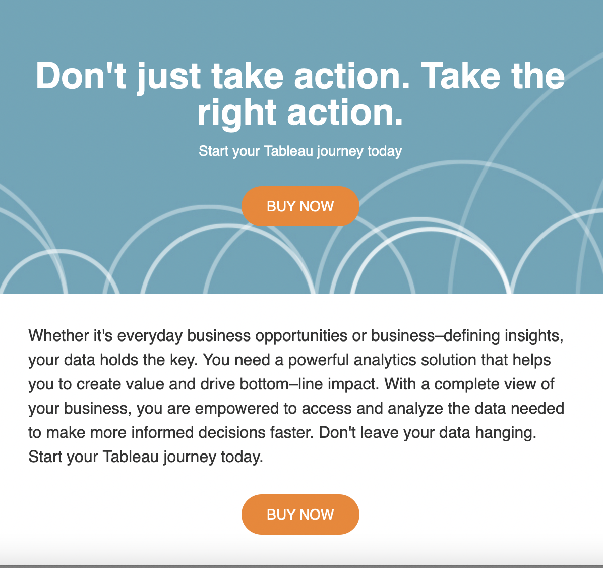 Tableau Buy Now Email