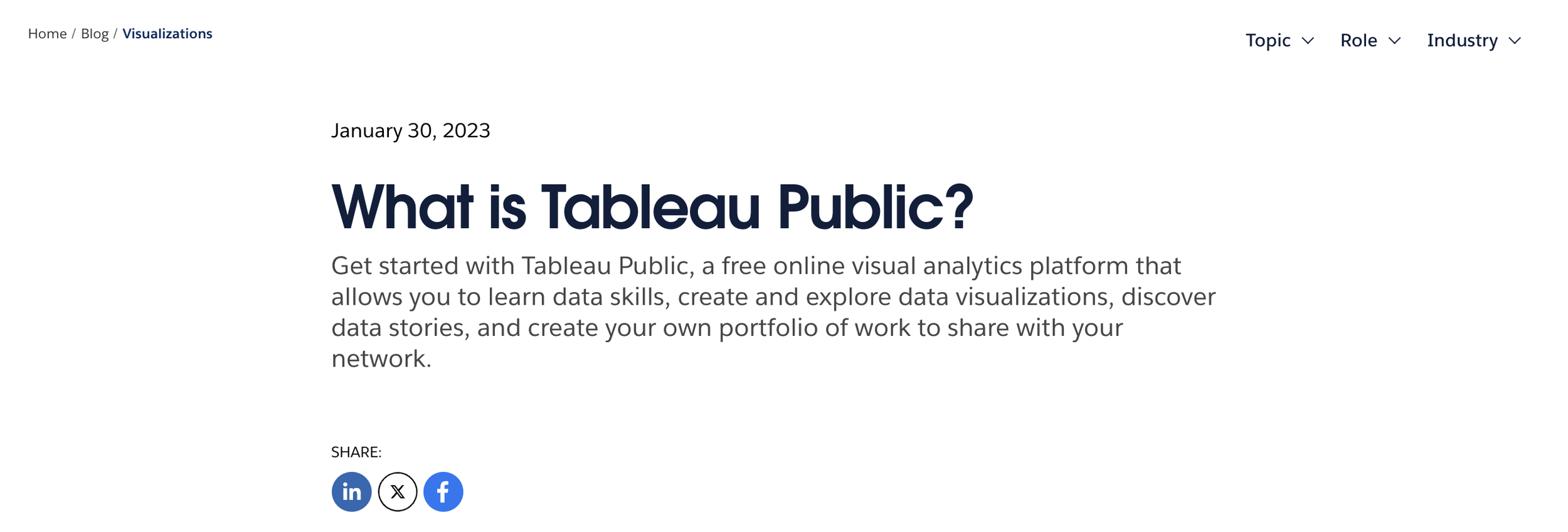 What is Tableau Public Blog Post