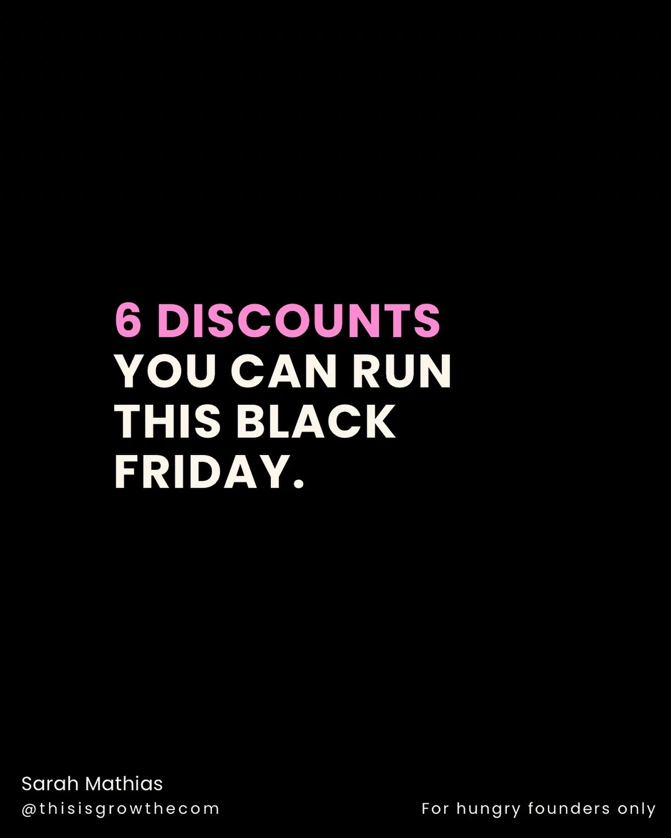 You don&rsquo;t have to do 50% off everything.

Here are 6 discount ideas that still protect your margins:

1️⃣ Flat discount
Classic &ldquo;20/30% off sitewide.&rdquo; Works well for simplicity, just make sure your margins allow it. If you&rsquo;re 