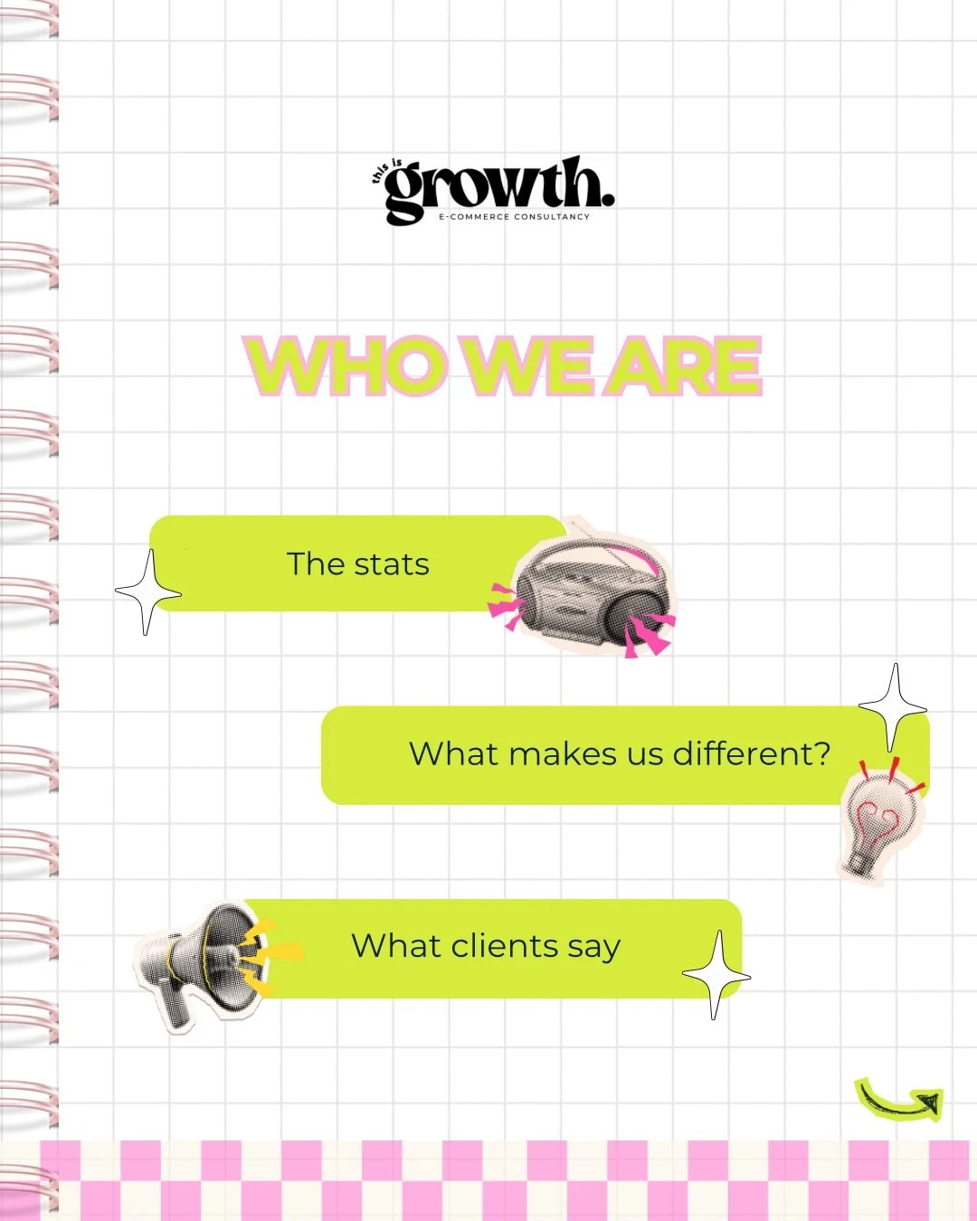 A small, straight talking e-commerce consultancy for founders who are done with vague advice and vanity metrics. 

We work with hungry brands, we get obsessed with your numbers, and we treat your budget like it&rsquo;s our own, because your success i