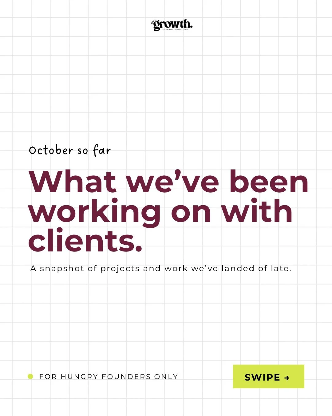 If you&rsquo;re curious as to what work we actually do as This is Growth then this will give you some insight.

There is no one size fits all with the work we do. Yes it all falls into broad camps but the relationship needs to work both for you and f
