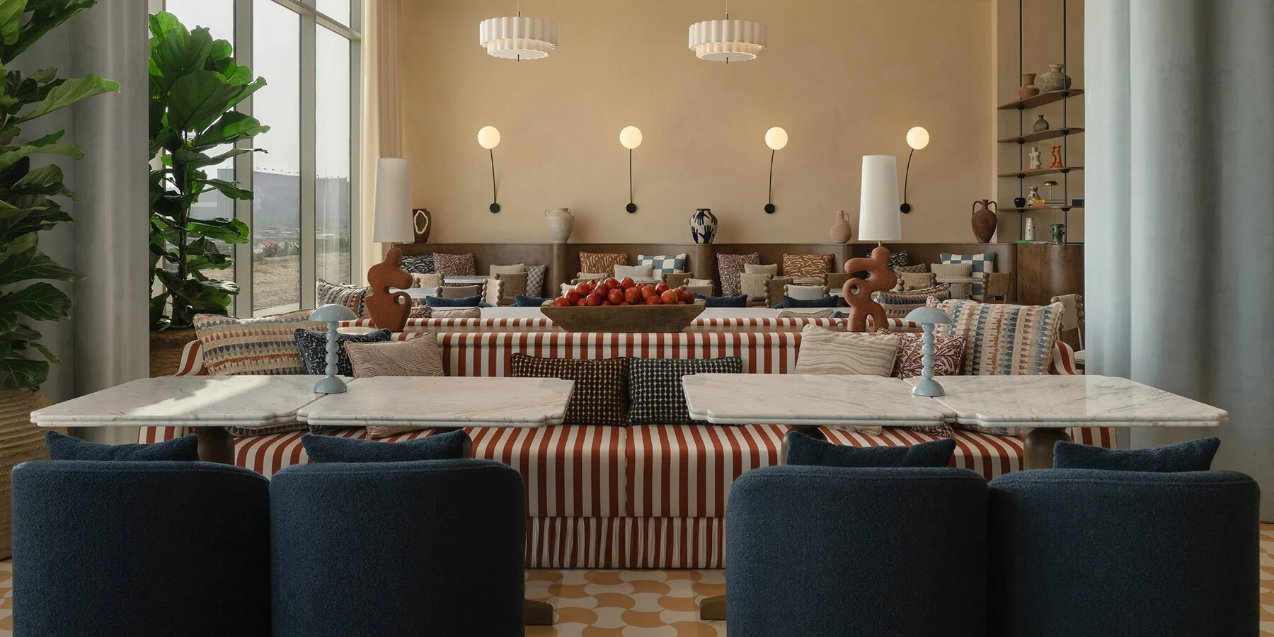 IDST pairs Memphis playfulness with Mediterranean ease in Wave Restaurant, Dubai