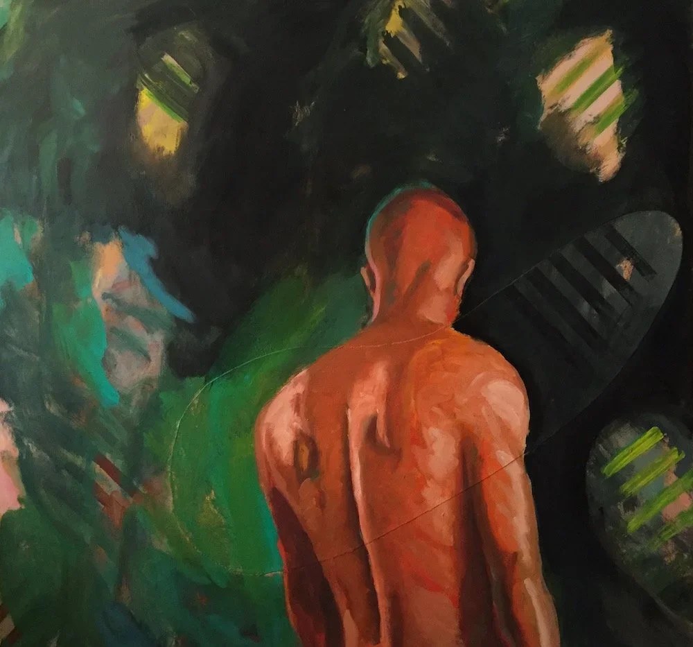 A Stillness That Shifts, Acrylic on canvas, 36 x 38 inches, 2018

