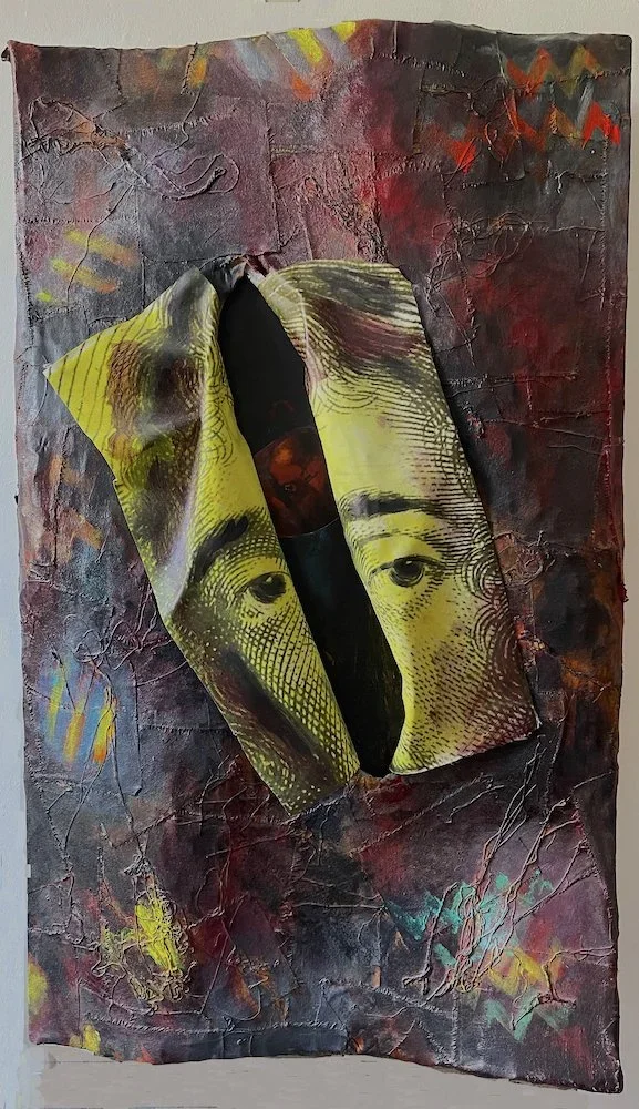 Caute - Spinoza, Sculpted canvas, 36 x 24 inches

