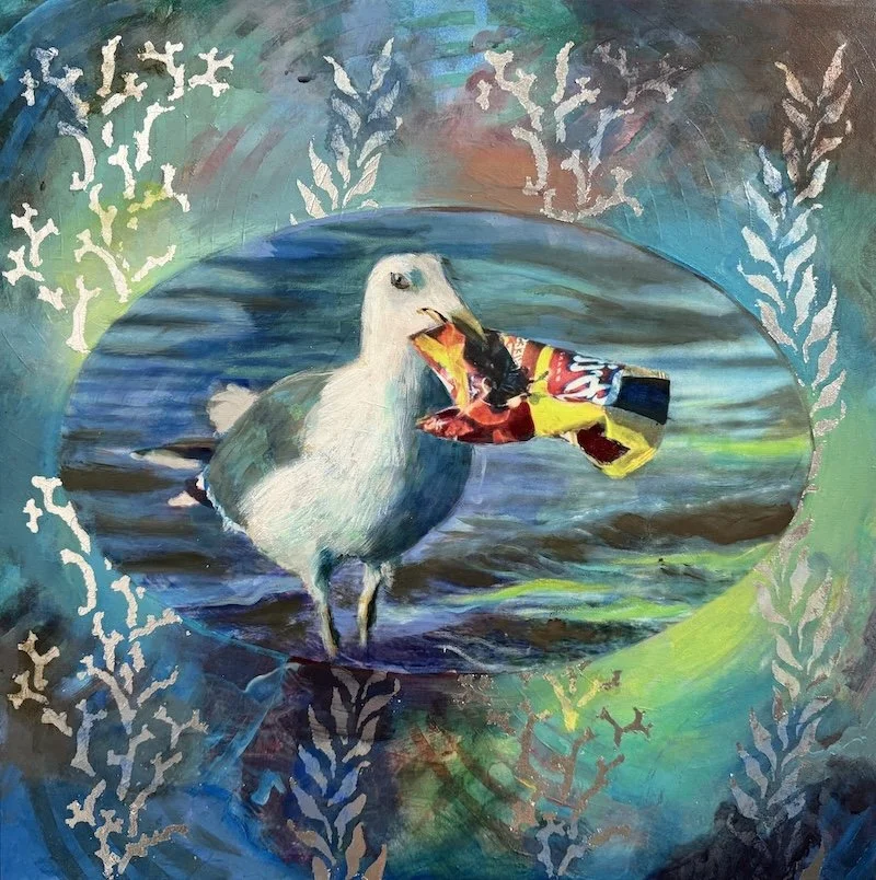 Chips in the Covenant, Acrylic on canvas, 20 x 20 inches, 2026