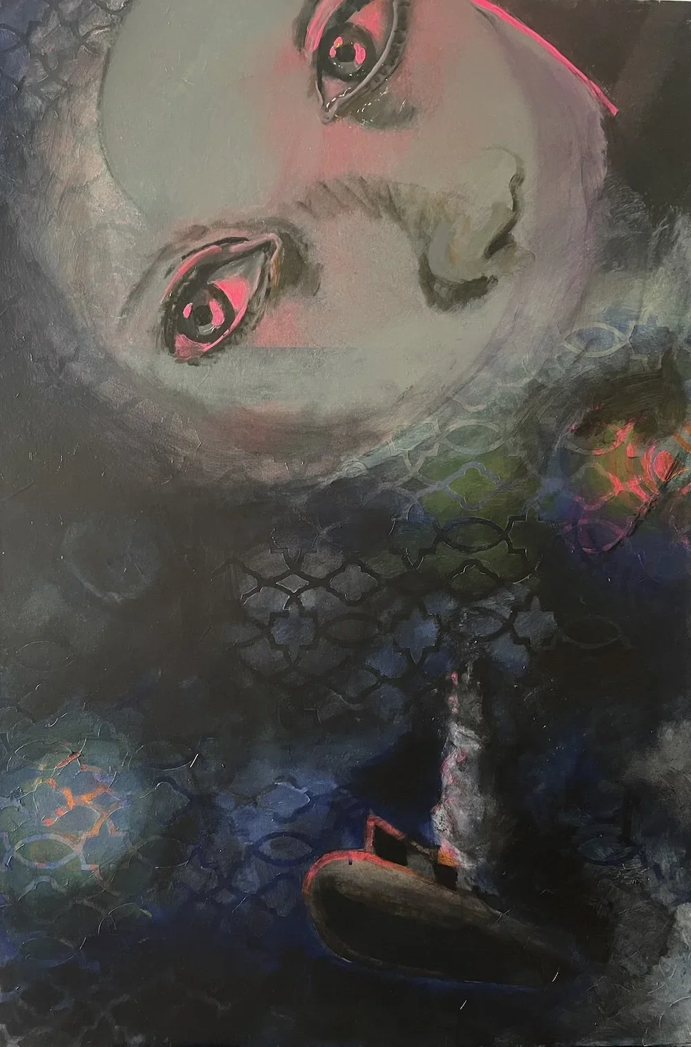 Hebban Olla Vogala #2, Acrylic on canvas, 36 x 24 inches, 2022

