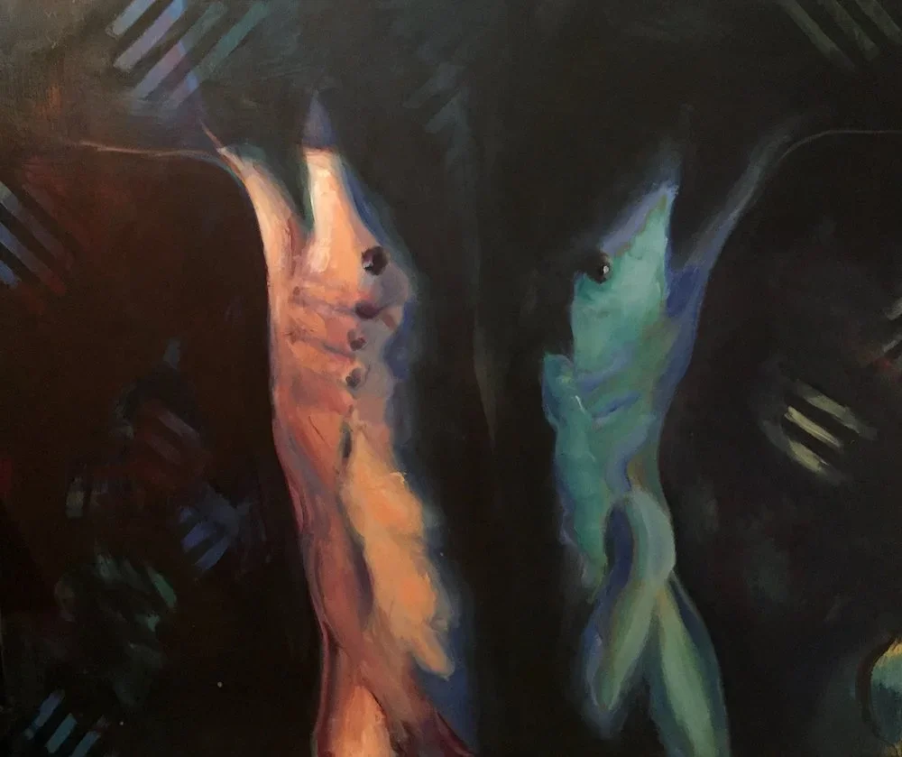 Figure in Suspension, Acrylic on canvas, 41 x 46.5 inches

