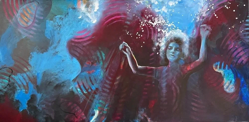 Immersion VII, Acrylic on canvas, 20 x 40 inches, 2025
