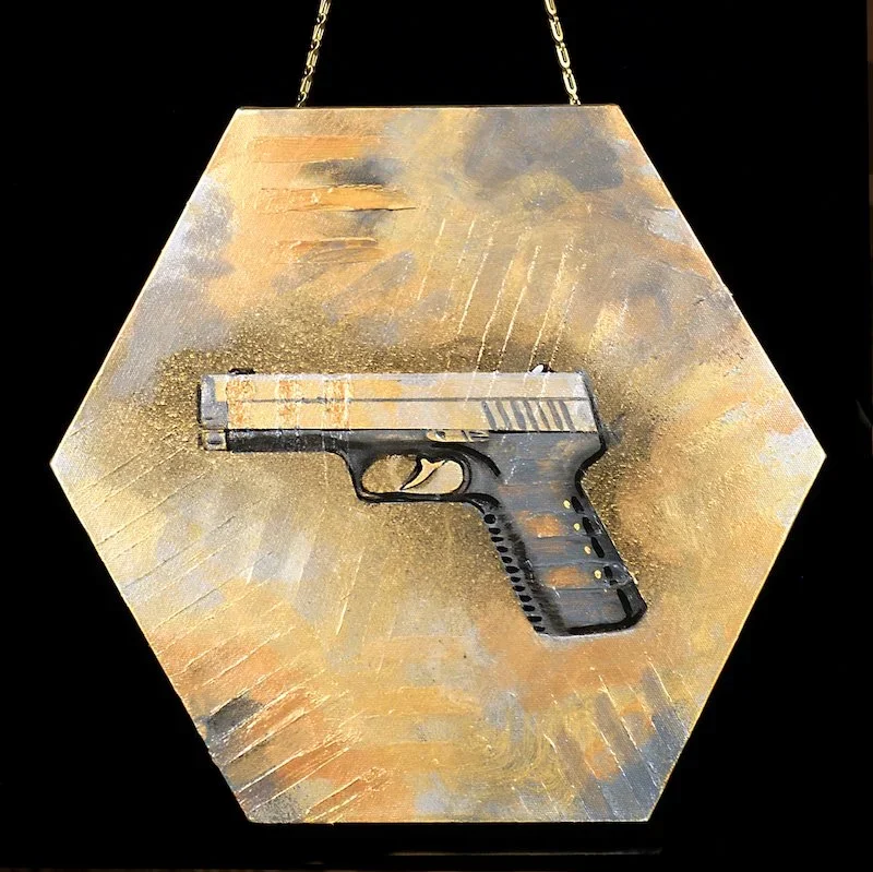 Protection Amulet Gold, Acrylic on canvas