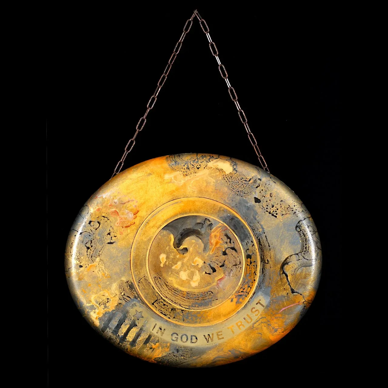 In God We Trust - Gold, Acrylic on canvas

