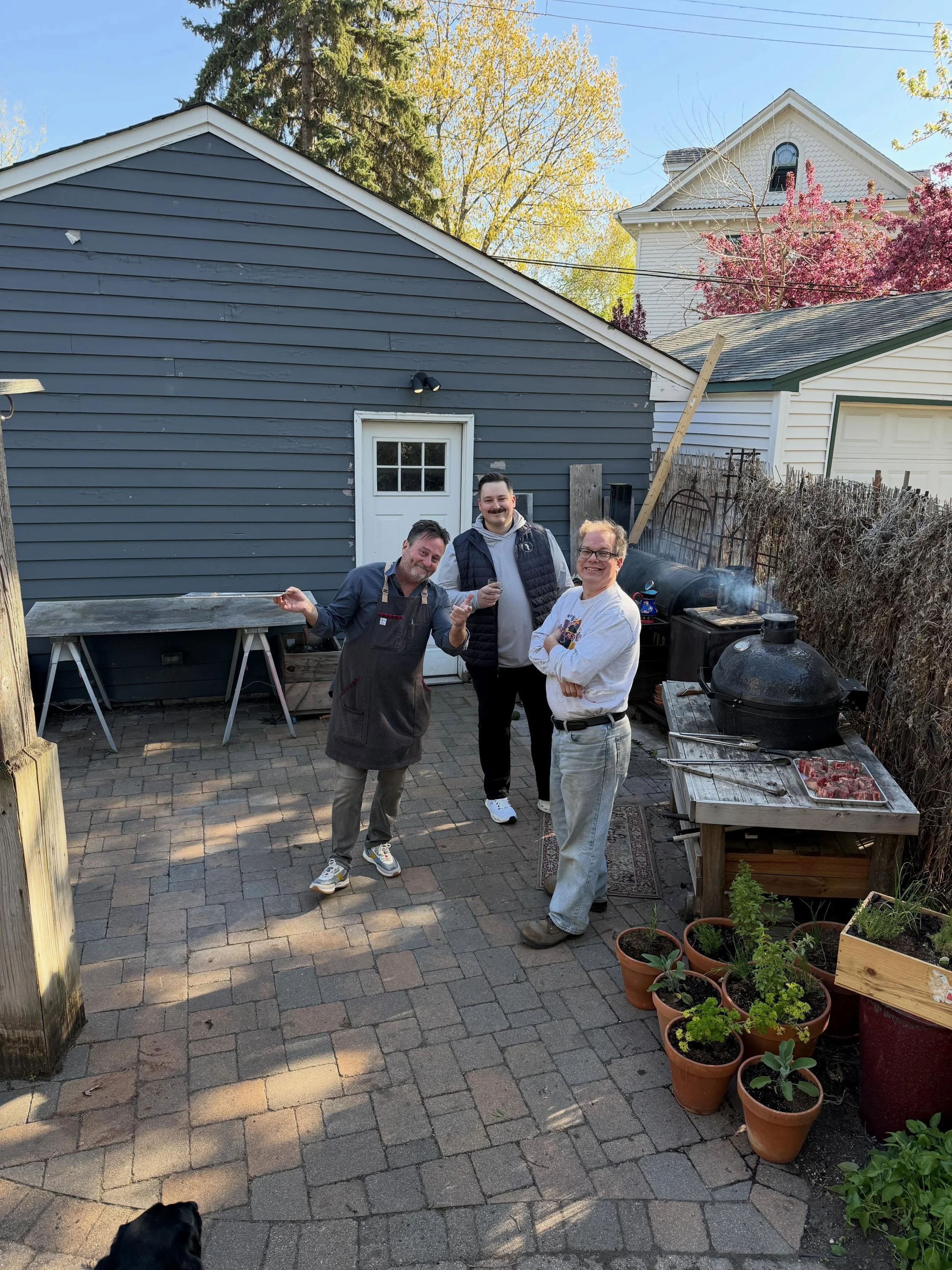 Last Thursday at Joel&rsquo;s house was one for the books. 🍷🔥 Grilled steak, lamb, and salmon alongside wines from Wandering Cellars &amp; Chateau Lamothe made for such a fun evening. It was great having Martin back in town and spending time with B